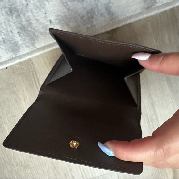 NWOT Louis Vuitton Elise Compact Wallet Brown Damier Ebene Pattern Coated Canvas - Picture 6 of 8